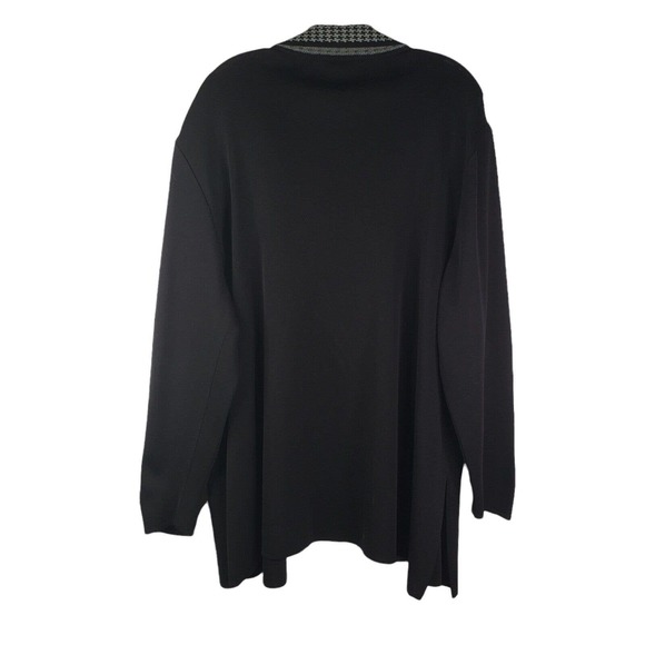 Misook Womens Long Line Jacket Sweater Cardigan Size 2X Black Long Sleeve - Picture 2 of 7